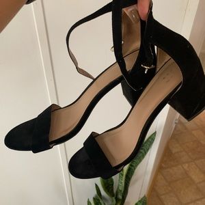 Strappy Black Block Heels